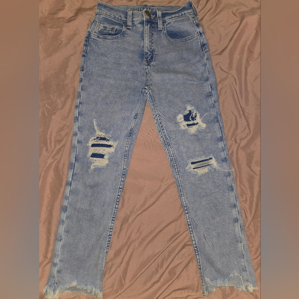 Justice Girls Baggy Ripped Blue Denim Jeans